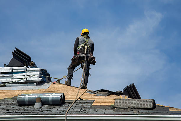 Professional Gutter Installation technician working in East Hartford, CT